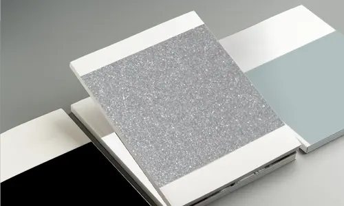 Vertical platform lift gray and white speckle color option.