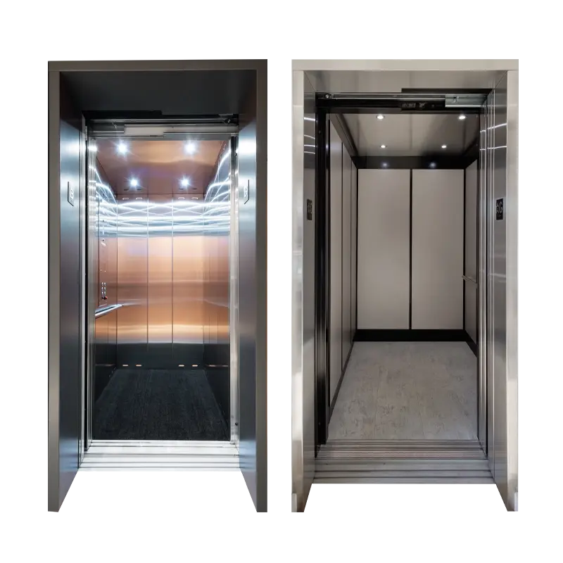 Commercial hydraulic elevators customized different wall materials and floor finish options.
