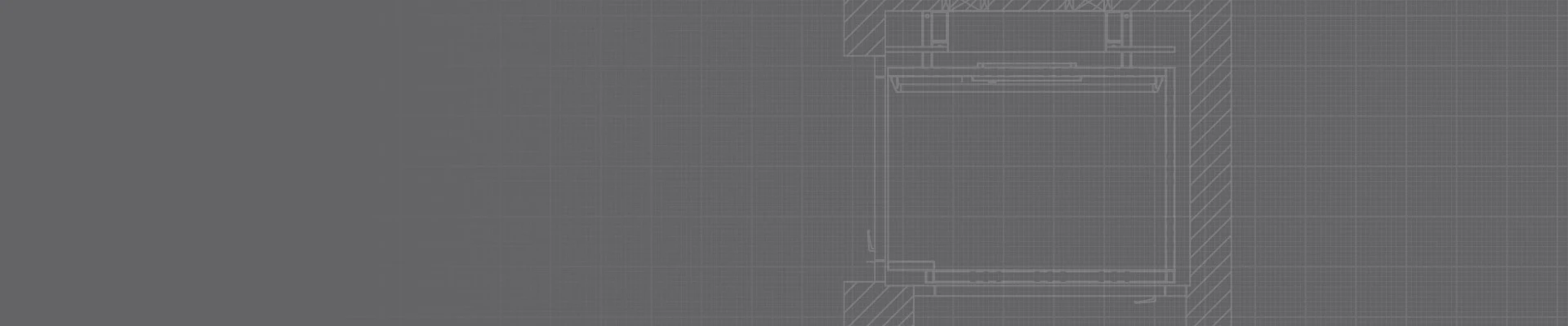 Light gray architectural drawings of V-1504 vertical platform lift.