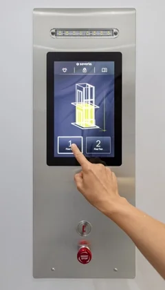 Touch screen call operating panel option for the home elevator.
