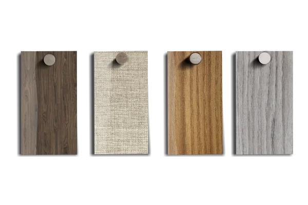 Different melamine finishes for home elevator cab.
