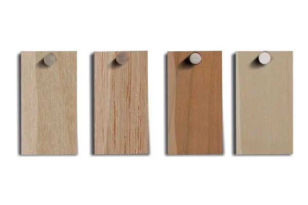 Different unfinished veneer finish options for home elevator cab.
