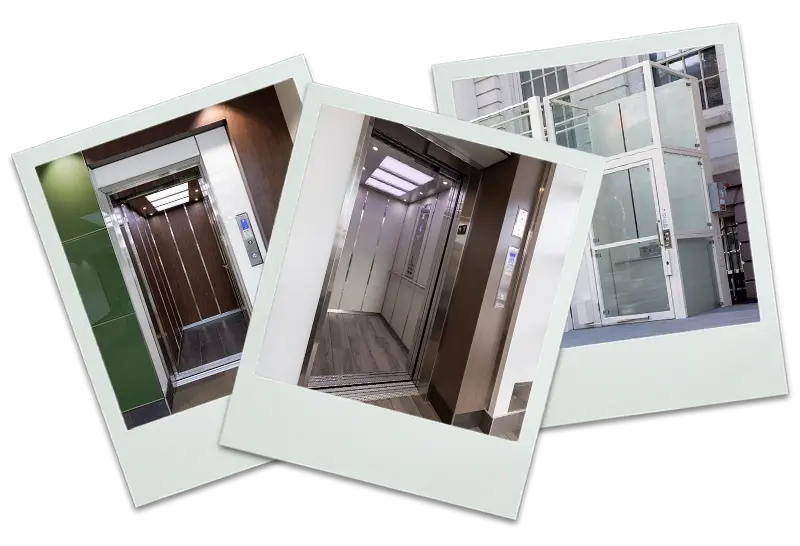 3 examples of commercial accessibility applications: LULA elevator and vertical platform lift.