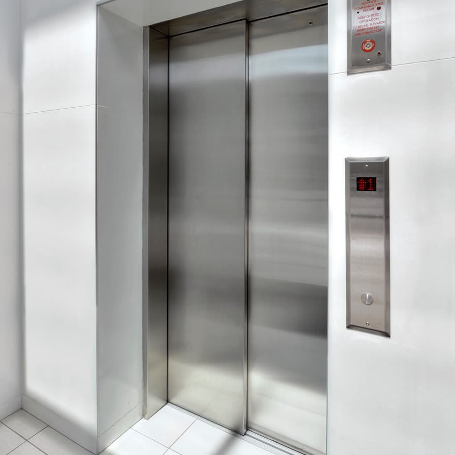 Savaria Orion MRL Commercial Elevator Kia Steel Doors Closed
