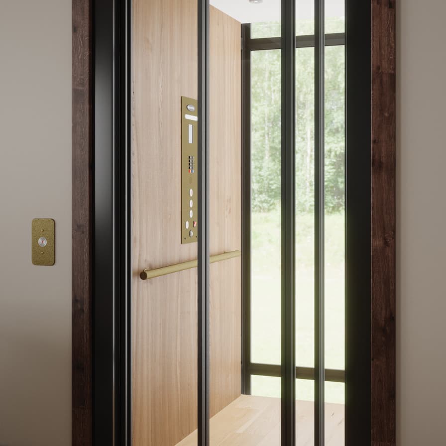 Savaria Infinity Home Elevator Glass Doors Closed